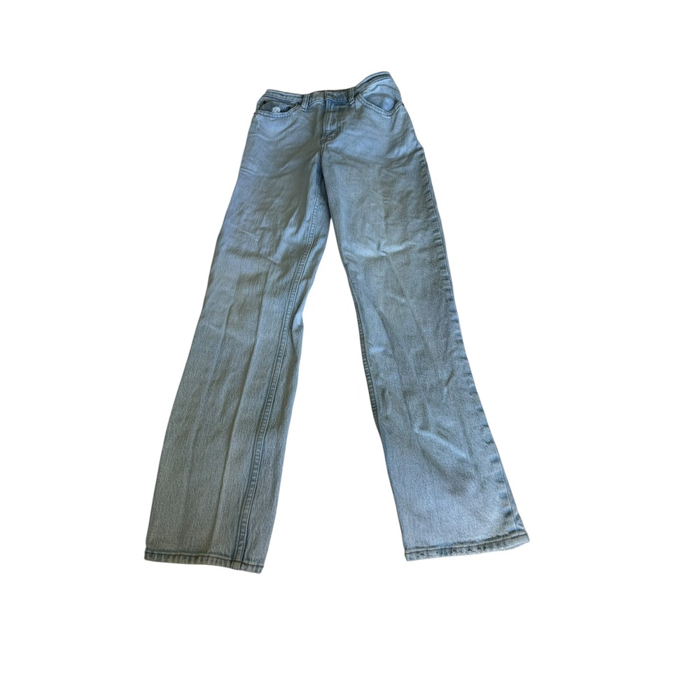 Abercrombie & Fitch Curve Love 90s Straight Ultra High Rise Jeans Light Wash 25